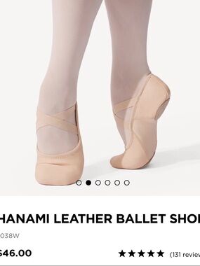 Capezio Leather Hanami Ballet Slippers in Light Pink